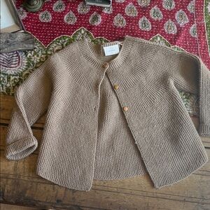Zara kids Cozy Taupe Knit Cardigan Sweater